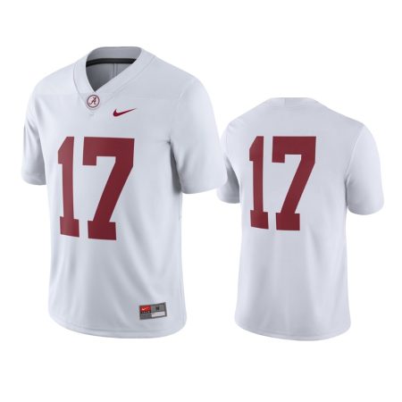 Alabama Crimson Tide #17 White College Football Game Jersey