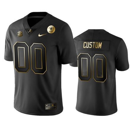 Alabama Crimson Tide Custom Black 2021 Rose Bowl Golden Edition Jersey