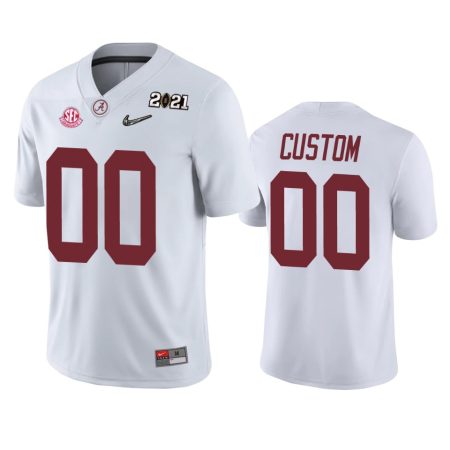 Alabama Crimson Tide Custom White 2021 National Champions Jersey