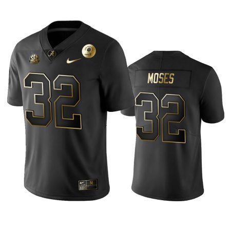 Alabama Crimson Tide Dylan Moses Black 2021 Rose Bowl Golden Edition Jersey