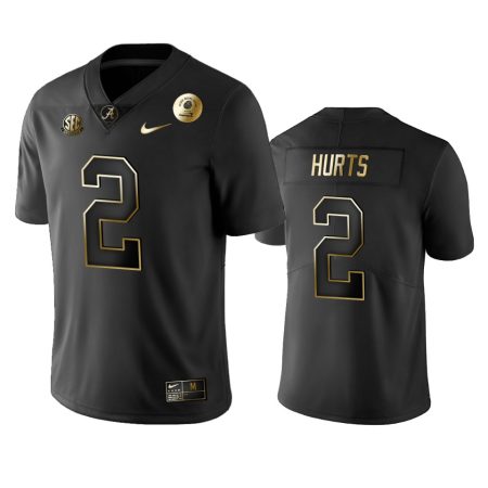 Alabama Crimson Tide Jalen Hurts Black 2021 Rose Bowl Golden Edition Jersey
