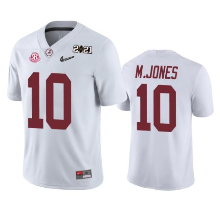 Alabama Crimson Tide Mac Jones White 2021 National Champions Jersey