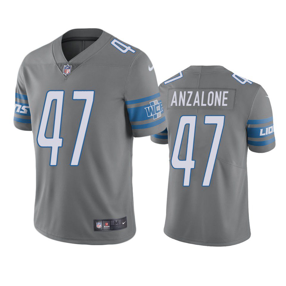 Color Rush Limited Detroit Lions Alex Anzalone Steel Jersey 1 alex anzalone lions color rush limited steel jersey