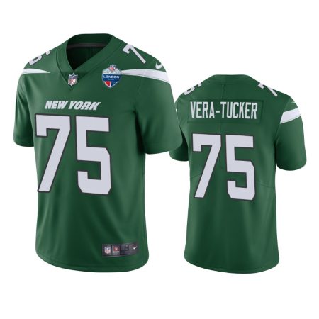 New York Jets Alijah Vera-Tucker Green 2021 London Games Patch Limited Jersey