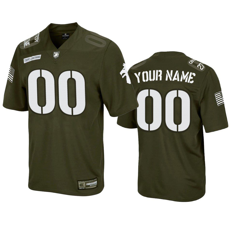 Army Black Knights Custom Olive Rivalry Replica Jersey 1 army black knights custom olive rivalry replica jersey