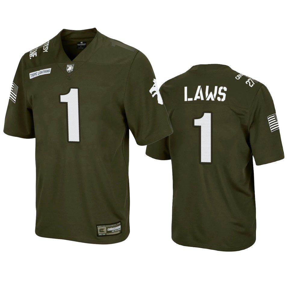 Army Black Knights Jabari Laws Green Replica Rivalry Football Jersey 1 army black knights jabari laws green replica rivalry football jersey