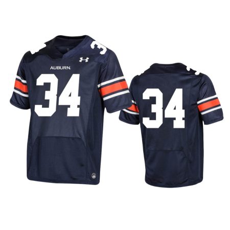 Auburn Tigers #34 Navy Football Replica Jersey