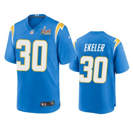 Los Angeles Chargers Austin Ekeler Powder Blue Super Bowl LVI Patch Game Jersey