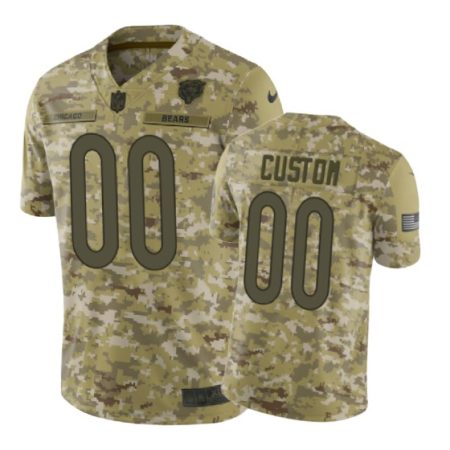 Chicago Bears #00 2018 Salute to Service Custom Jersey Camo -Nike Limited