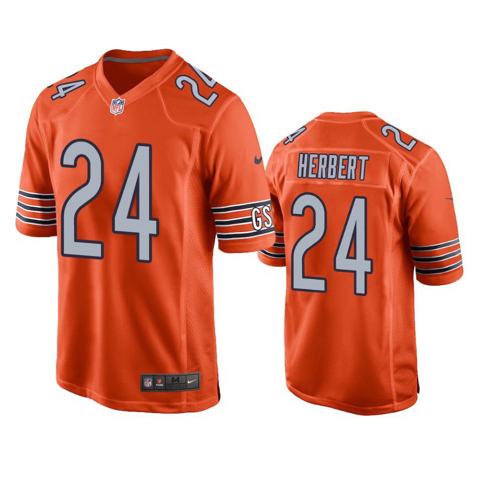 Chicago Bears Khalil Herbert Orange Alternate Game Jersey 1 bears khalil herbert orange alternate game jersey