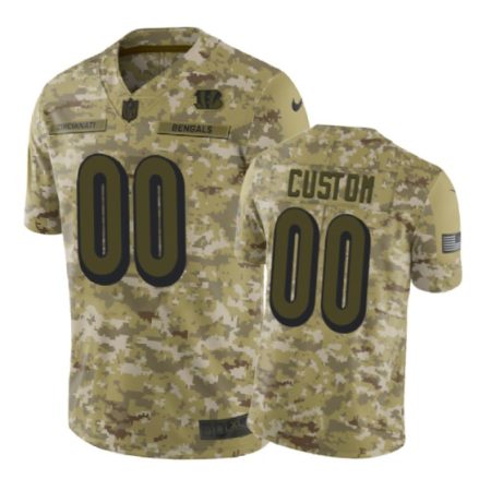 Cincinnati Bengals #00 2018 Salute To Service Custom Jersey Camo -Nike Limited