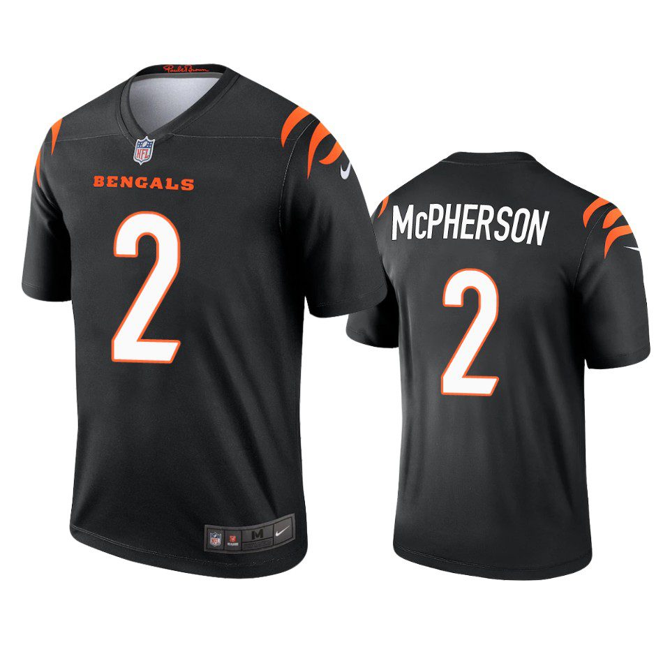 Cincinnati Bengals Evan McPherson Black Legend Jersey 1 bengals evan mcpherson black legend jersey