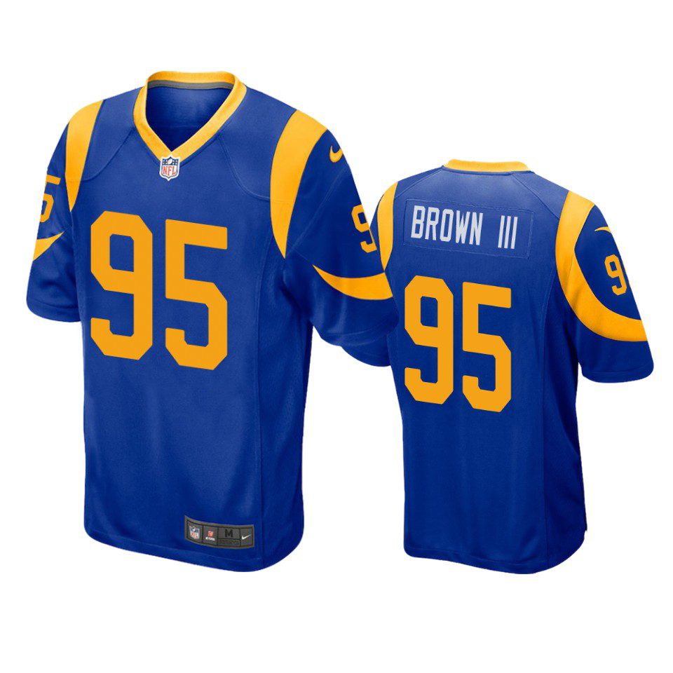 Los Angeles Rams Bobby Brown III Royal Game Jersey 1 bobby brown iii rams royal game jersey