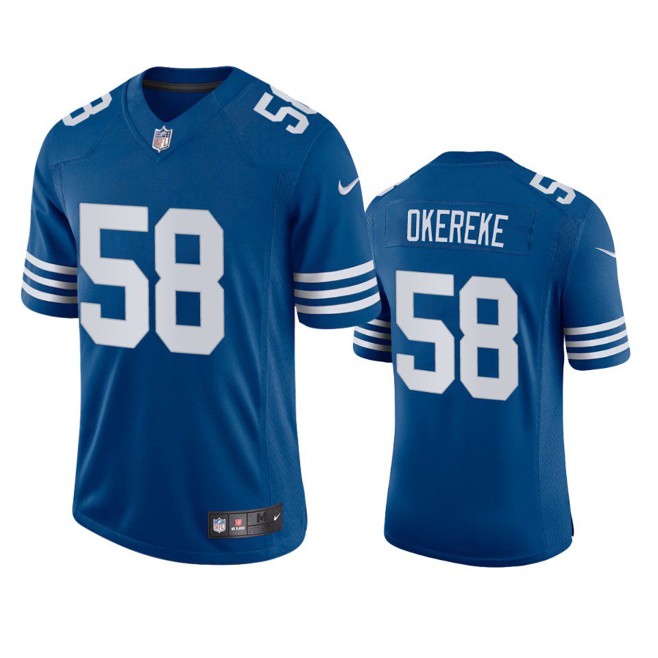 Bobby Okereke Indianapolis Colts Royal Vapor Limited Jersey 1 bobby okereke colts royal vapor jersey