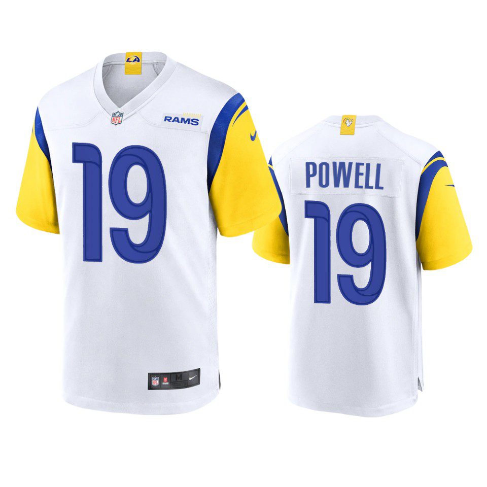 Los Angeles Rams Brandon Powell White Alternate Game Jersey 1 brandon powell rams white alternate game jersey