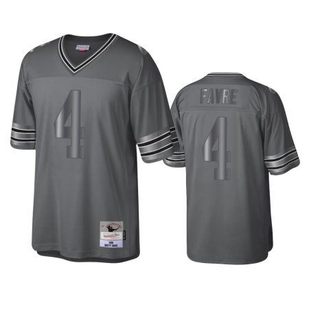 Green Bay Packers Brett Favre 1996 Charcoal Throwback Metal Legacy Jersey