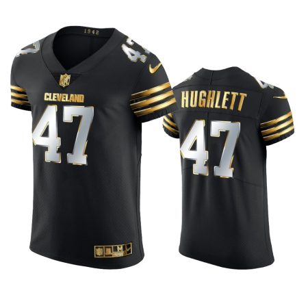 Cleveland Browns Charley Hughlett Black Golden Edition Vapor Elite Jersey - Men's