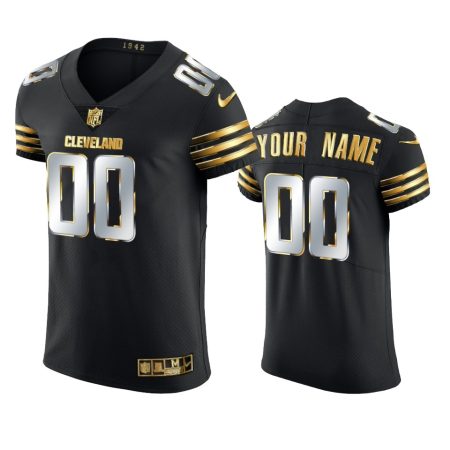 Cleveland Browns Custom Black Golden Edition Vapor Elite Jersey - Men's
