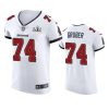 Paul Gruber Buccaneers White Super Bowl LV Vapor Elite Jersey 2 buccaneers paul gruber white vapor elite super bowl lv jersey