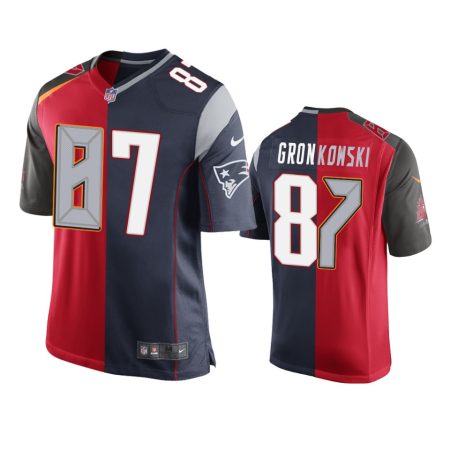 Tampa Bay Buccaneers Rob Gronkowski Red Navy Split Two Tone Game Jersey