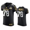 Tristan Wirfs Buccaneers Black Super Bowl LV Golden Elite Jersey 2 buccaneers tristan wirfs black golden elite super bowl lv jersey