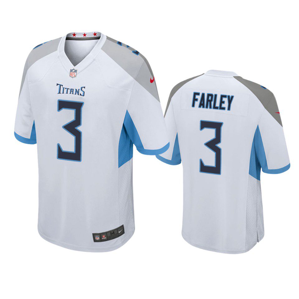 Tennessee Titans Caleb Farley White Game Jersey 1 caleb farley titans white game jersey 1a