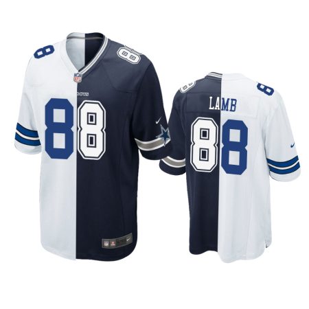 Dallas Cowboys CeeDee Lamb Navy White Split Game Jersey