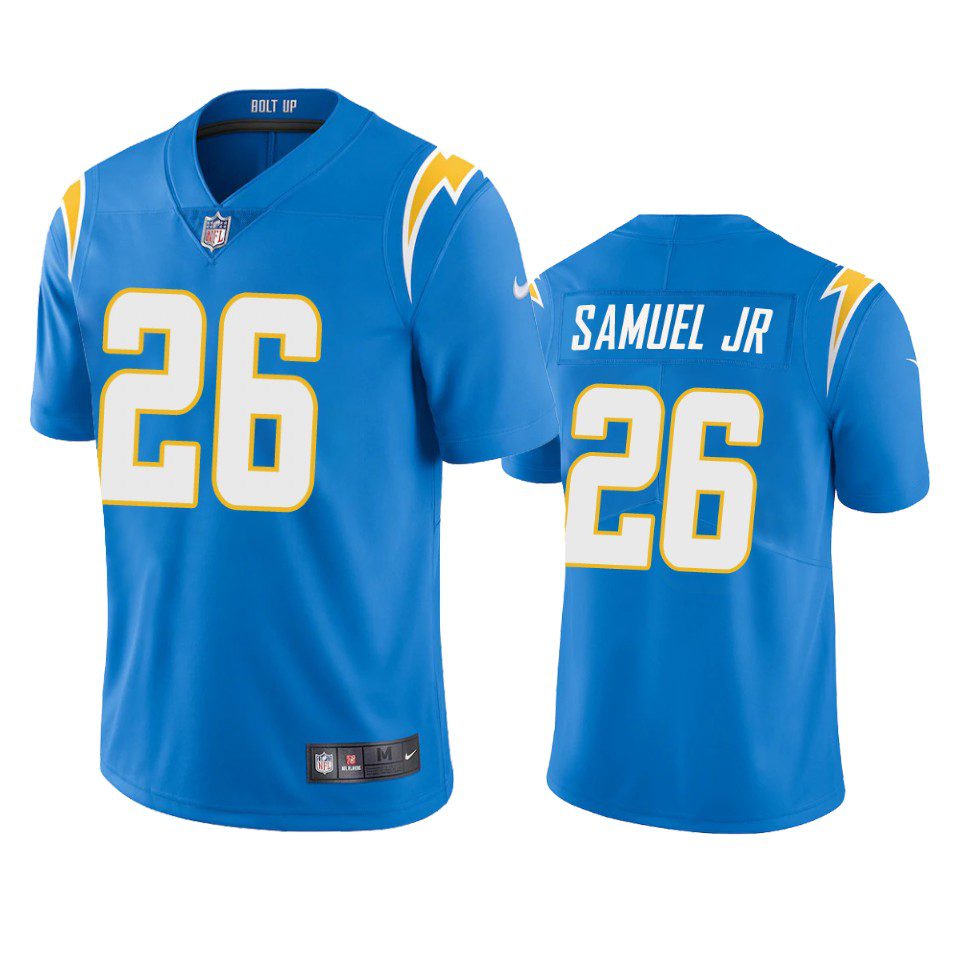 Asante Samuel Jr. Los Angeles Chargers Powder Blue Vapor Limited Jersey 1 chargers asante samuel jr. powder blue vapor jersey