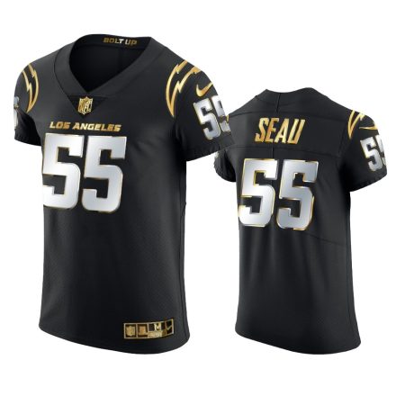 Los Angeles Chargers Junior Seau Black Golden Edition Elite Jersey - Men's