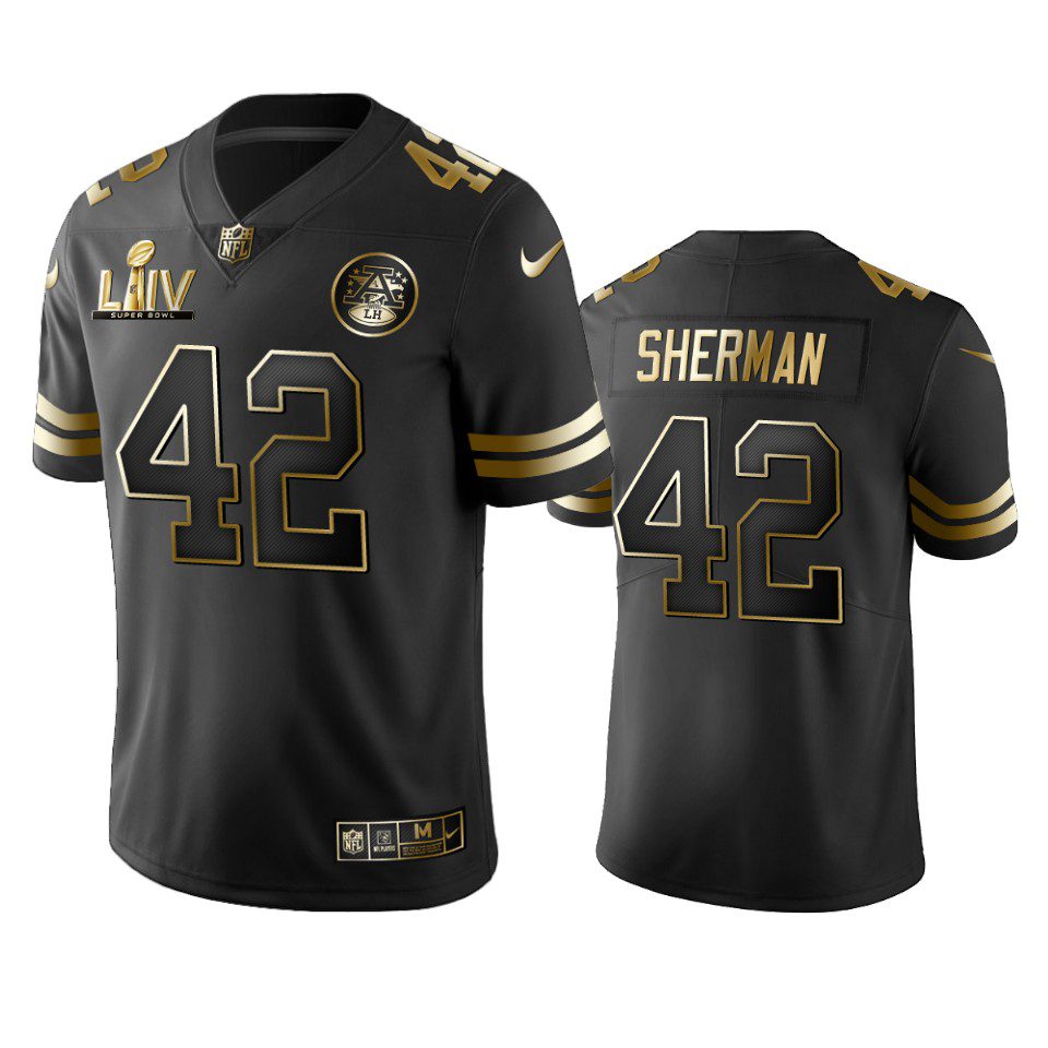 Anthony Sherman Chiefs Black Super Bowl LIV Golden Edition Jersey 1 chiefs anthony sherman black golden edition super bowl liv jersey