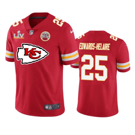 Kansas City Chiefs Clyde Edwards-Helaire Red Super Bowl LV Team Logo Jersey