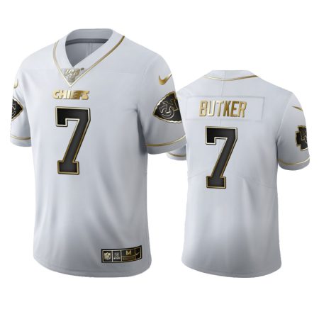 Harrison Butker Chiefs White 100th Season Golden Edition Jersey
