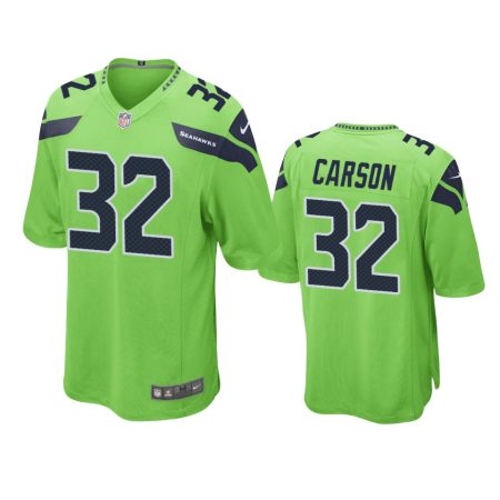 Seattle Seahawks Chris Carson Neon Green Game Jersey