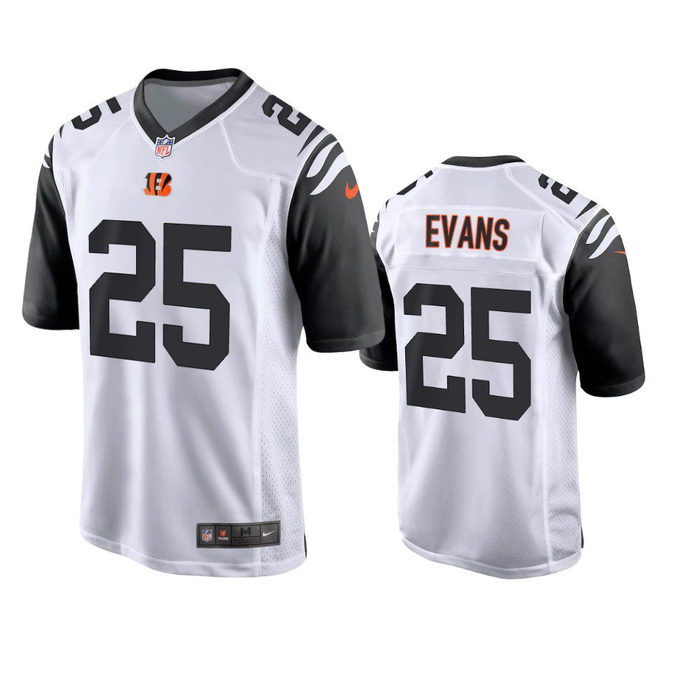 Cincinnati Bengals Chris Evans White Alternate Game Jersey 1 chris evans bengals white alternate game jersey