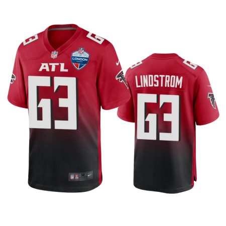 Atlanta Falcons Chris Lindstrom Red 2021 NFL London Game Jersey