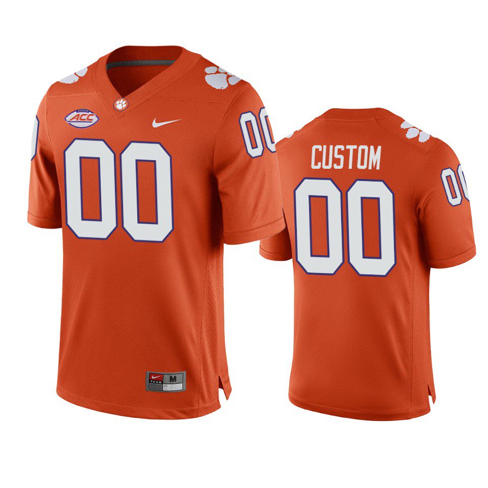 Clemson Tigers Custom Orange Home Game Jersey 1 clemson tigers custom orange home game jersey