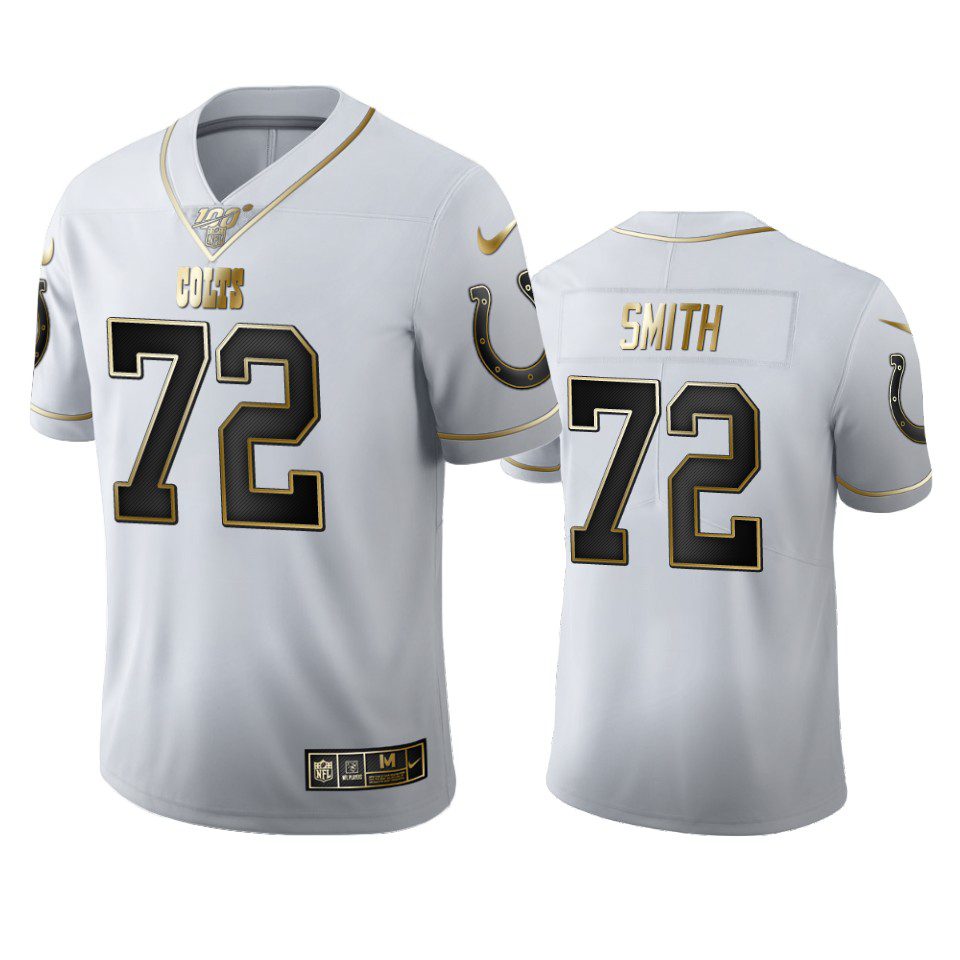 Braden Smith Colts White 100th Season Golden Edition Jersey 1 colts braden smith white golden edition 100th season jersey