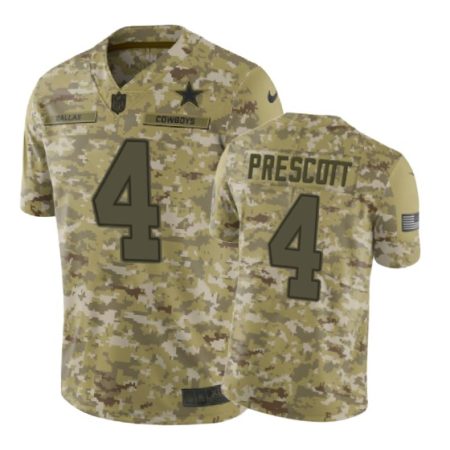 Dallas Cowboys #4 2018 Salute to Service Dak Prescott Jersey Camo -Nike Limited