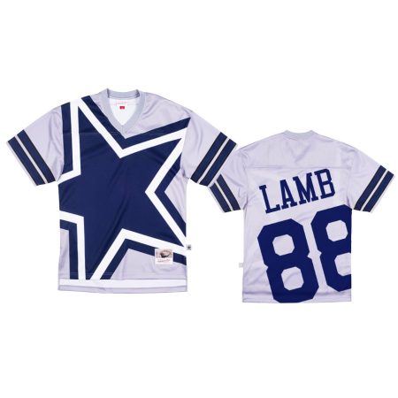 Dallas Cowboys CeeDee Lamb Mitchell & Ness Gray Big Face Jersey - Men's