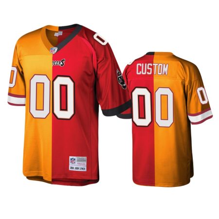 Tampa Bay Buccaneers Custom Red Orange Split Legacy Replica Jersey