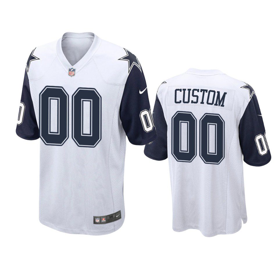 Dallas Cowboys Custom White Alternate Game Jersey 1 custom cowboys white alternate game jersey