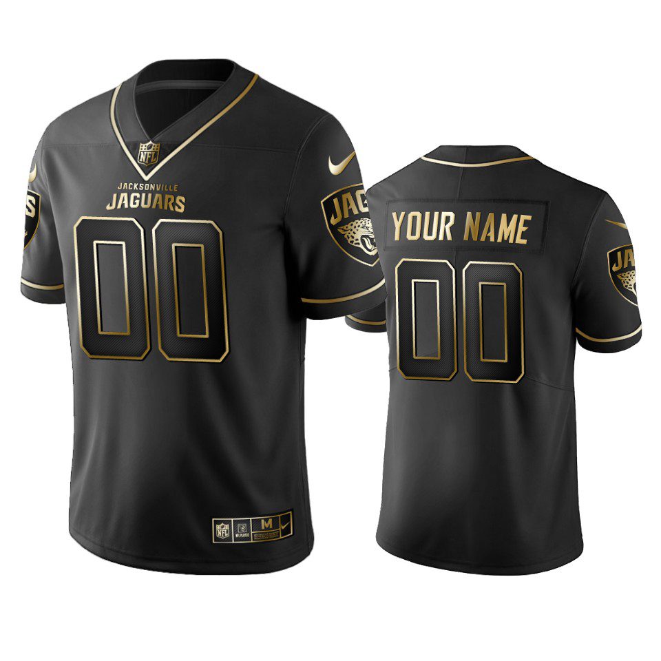 2019 Jacksonville Jaguars Custom Black Golden Edition Vapor Untouchable Limited Jersey - Men's 1 custom jaguars black golden edition jersey