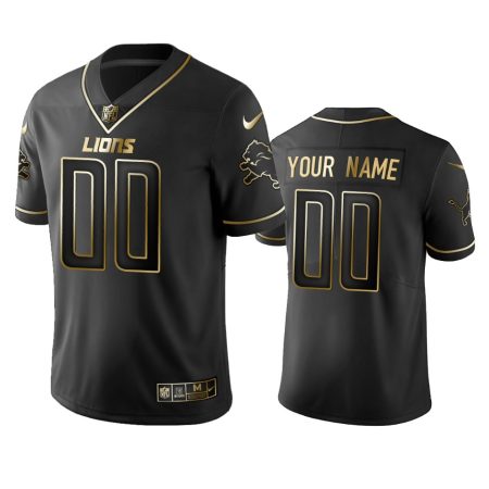 2019 Detroit Lions Custom Black Golden Edition Vapor Untouchable Limited Jersey - Men's