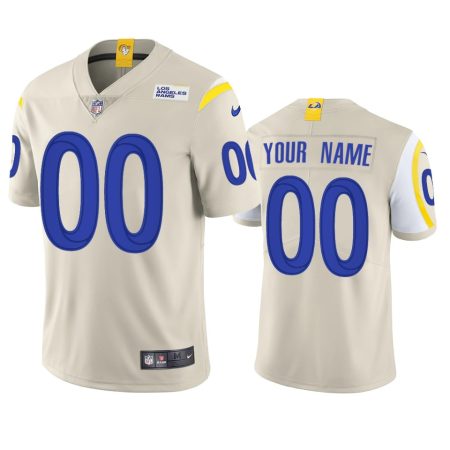 Custom Los Angeles Rams Bone Vapor Limited Jersey