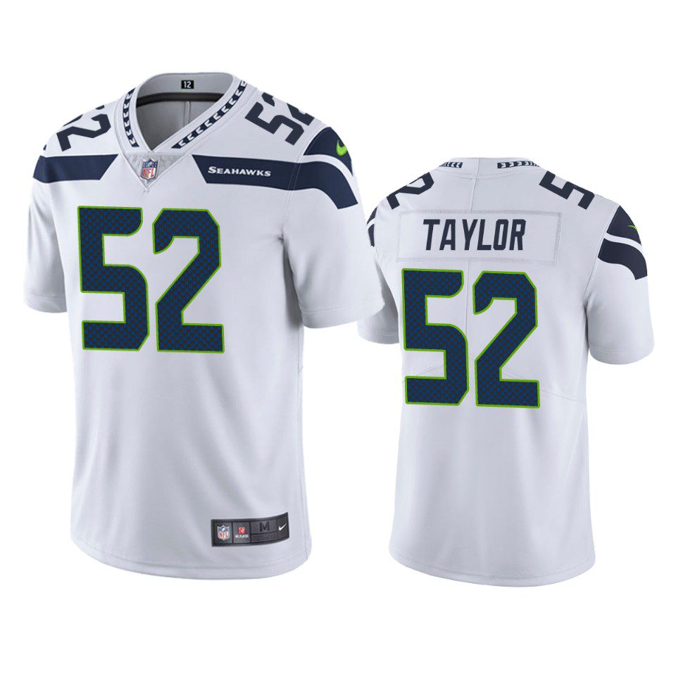 Darrell Taylor Seattle Seahawks White Vapor Limited Jersey 1 darrell taylor seahawks white vapor jersey