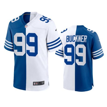 Indianapolis Colts DeForest Buckner 2021 Royal White Throwback Split Jersey