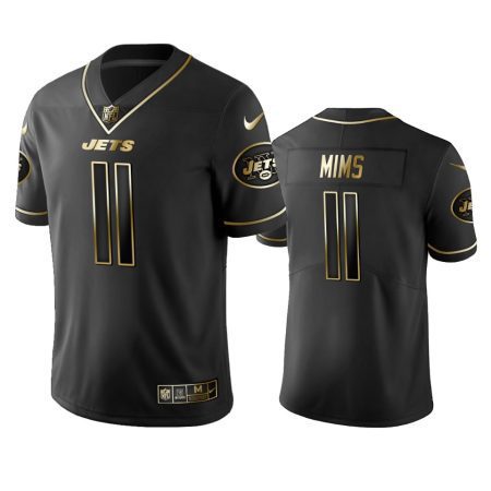 Denzel Mims Jets Black Golden Edition Vapor Limited Jersey