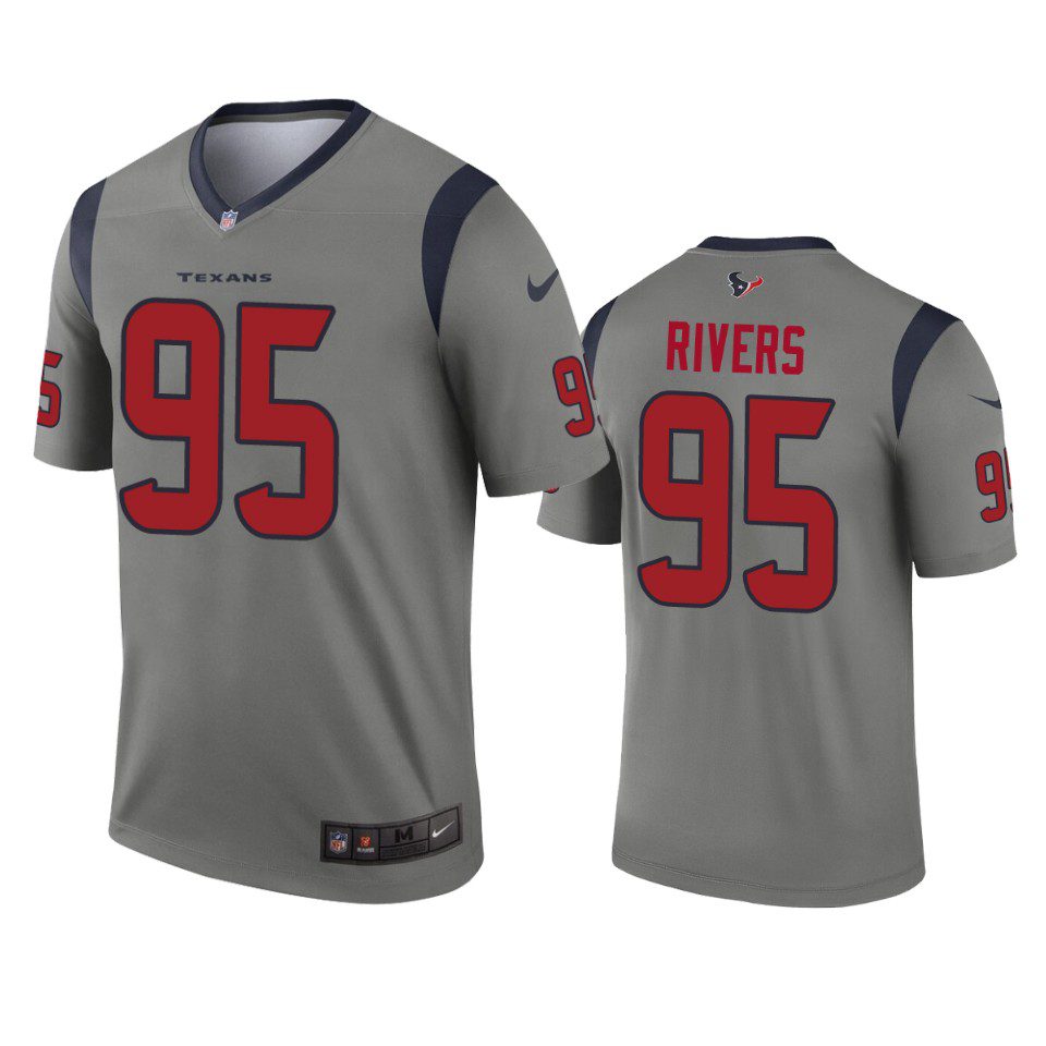 Houston Texans Derek Rivers Gray Inverted Legend Jersey 1 derek rivers texans inverted legend gray jersey