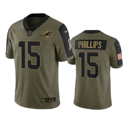 Miami Dolphins Jaelan Phillips Olive 2021 Salute To Service Limited Jersey