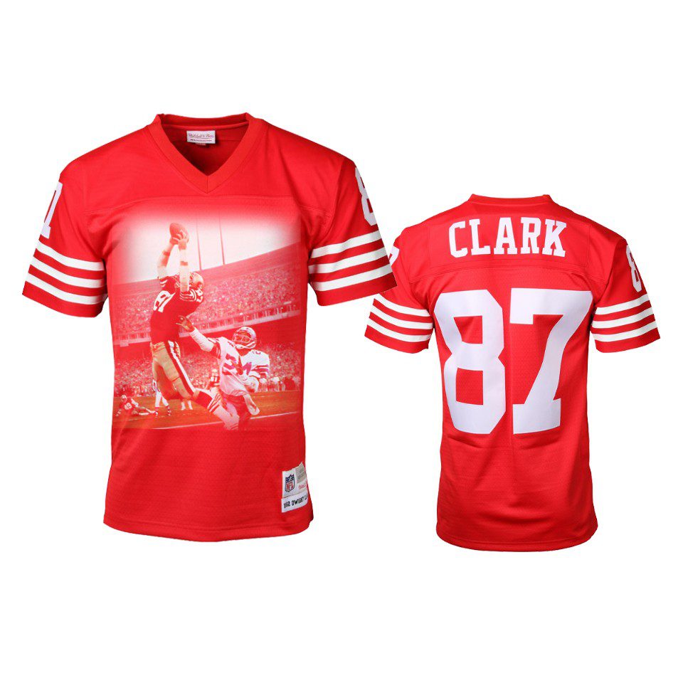 San Francisco 49ers Dwight Clark Red The Catch Jersey 1 dwight clark 49ers red the catch jersey